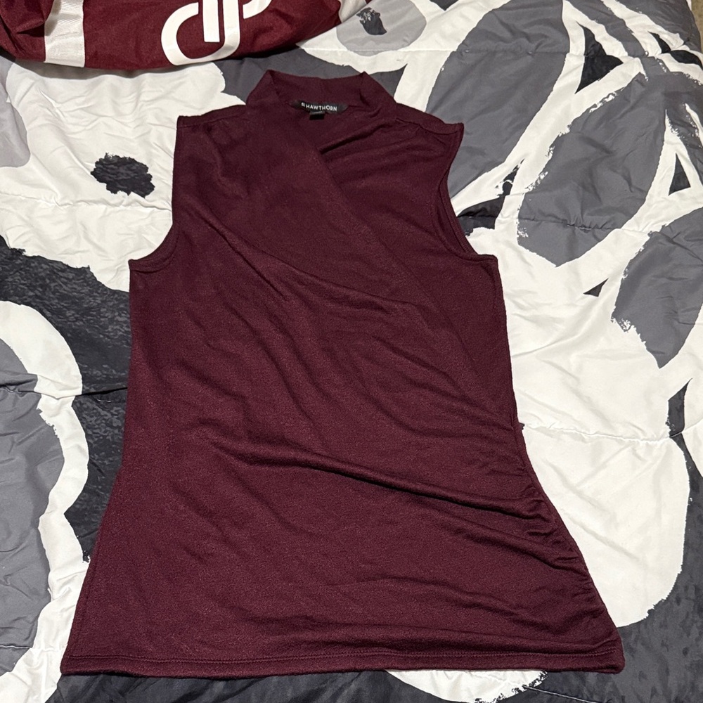 41 Hawthorn Burgundy Sleeveless Blouse